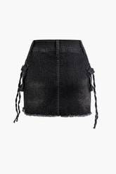 Jeans-Minirock mit Reißverschluss und Klapptasche